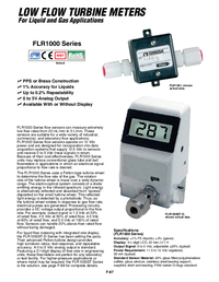 Thumbnail of document Data Sheet - FLR1007 SS Low Flow Turbine Flow Meter w/Optional Display